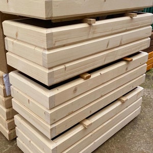 Gran caja de jardinería de madera contemporánea flotante | Etsy