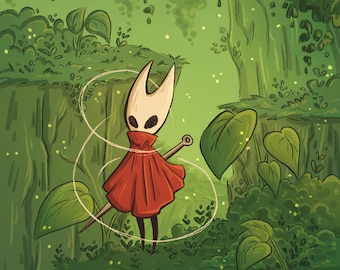Silksong Hornet konsttryck: Hollow Knight fangåva (8x10)