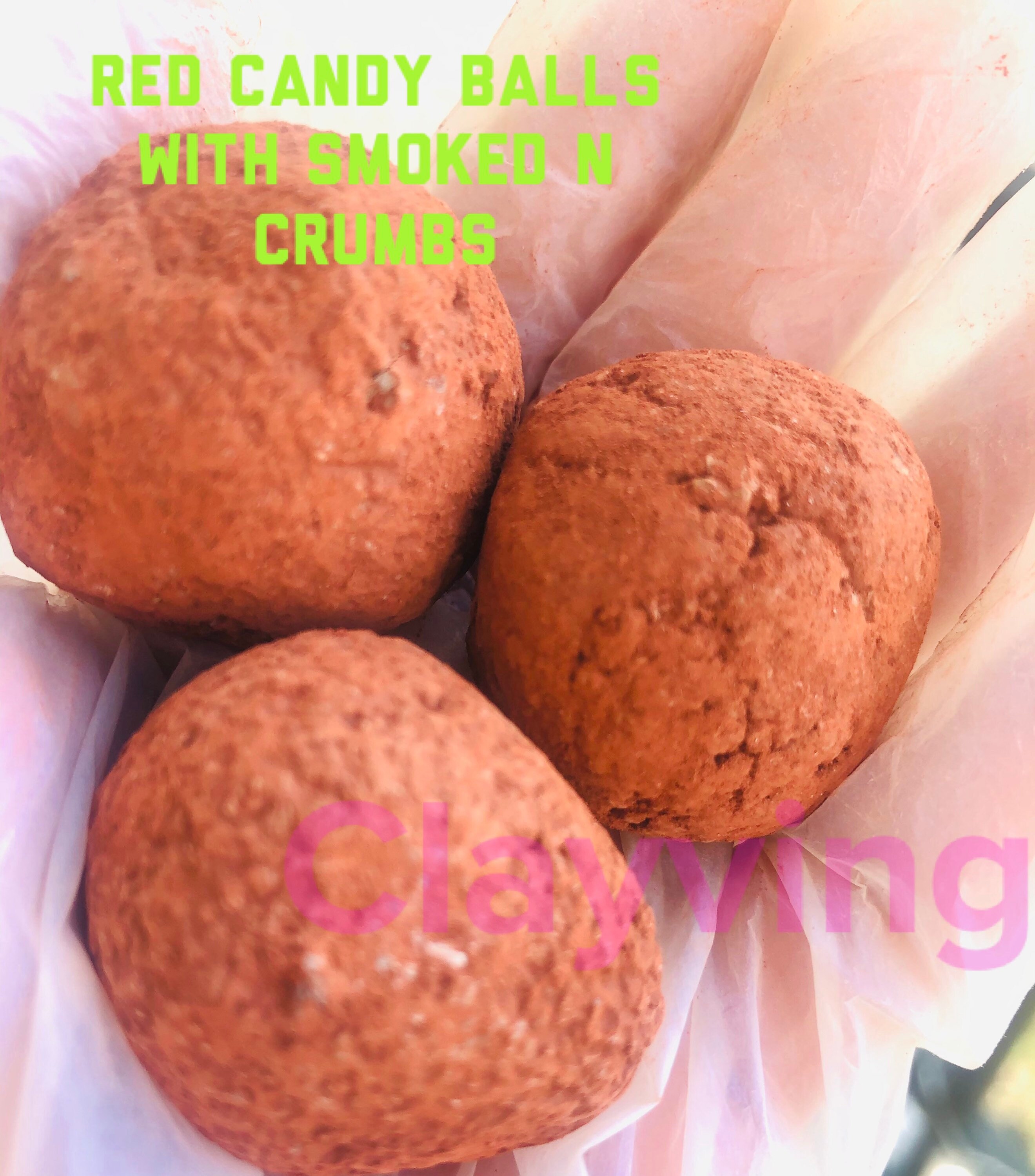 Edible Red candy balls with smoked nakumatt crumbs Etsy