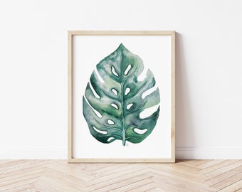 Monstera Watercolor Painting | Plant Art | 11x14 8x10 5x7