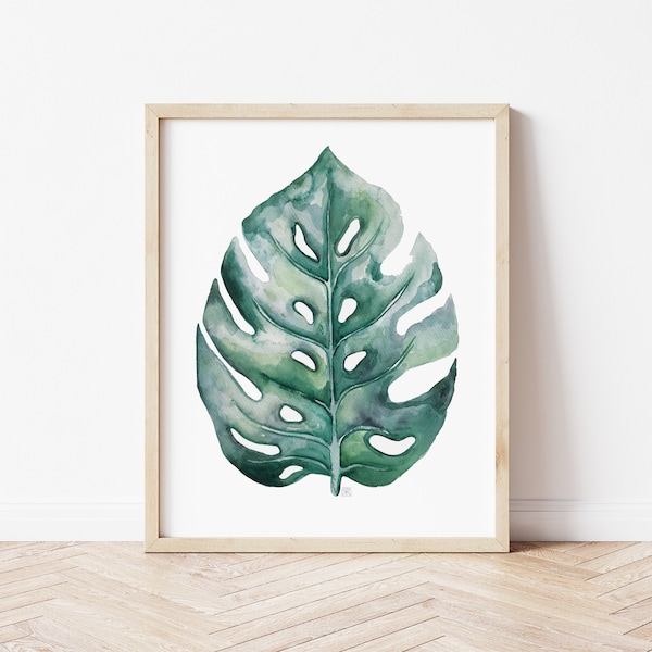 Monstera Watercolor Painting | Plant Art | 11x14 8x10 5x7