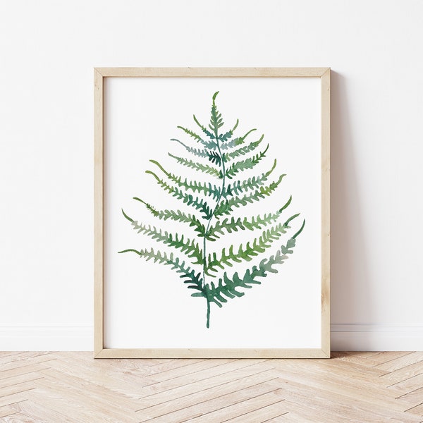 Fern Watercolor Painting | Plant Art |  11x14 8x10 5x7