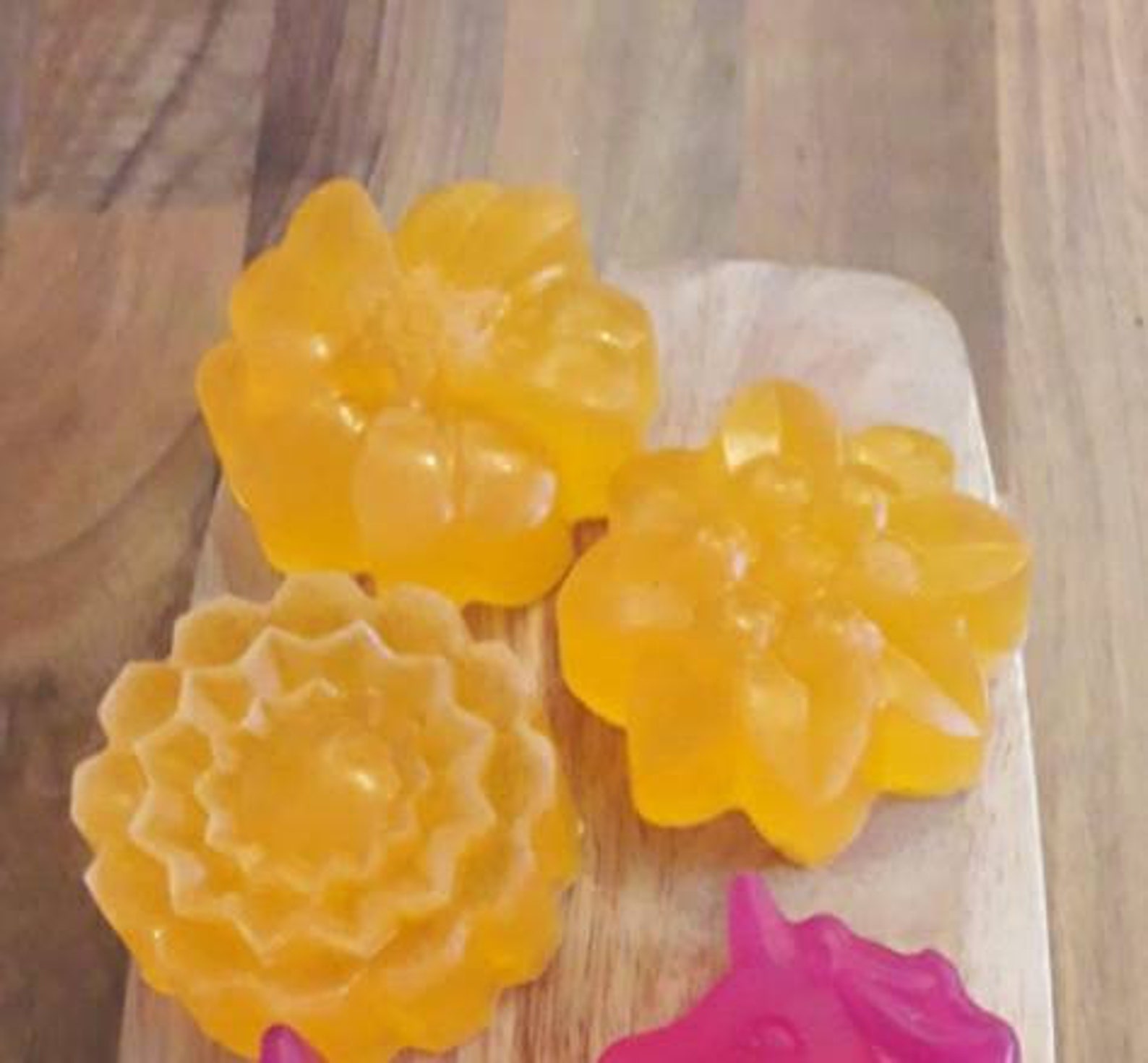 Flower shaped soap bar.Manderine scented. Etsy