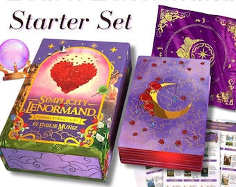 Limited Edition Lenormand Starter Kit – Simplicity Deck, Velvet Cloth & Keyword Cheat Sheet for Beginners