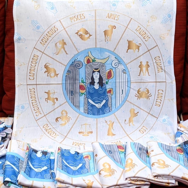 Tarot Cloth High Priestess Zodiac Astrology Horoscope