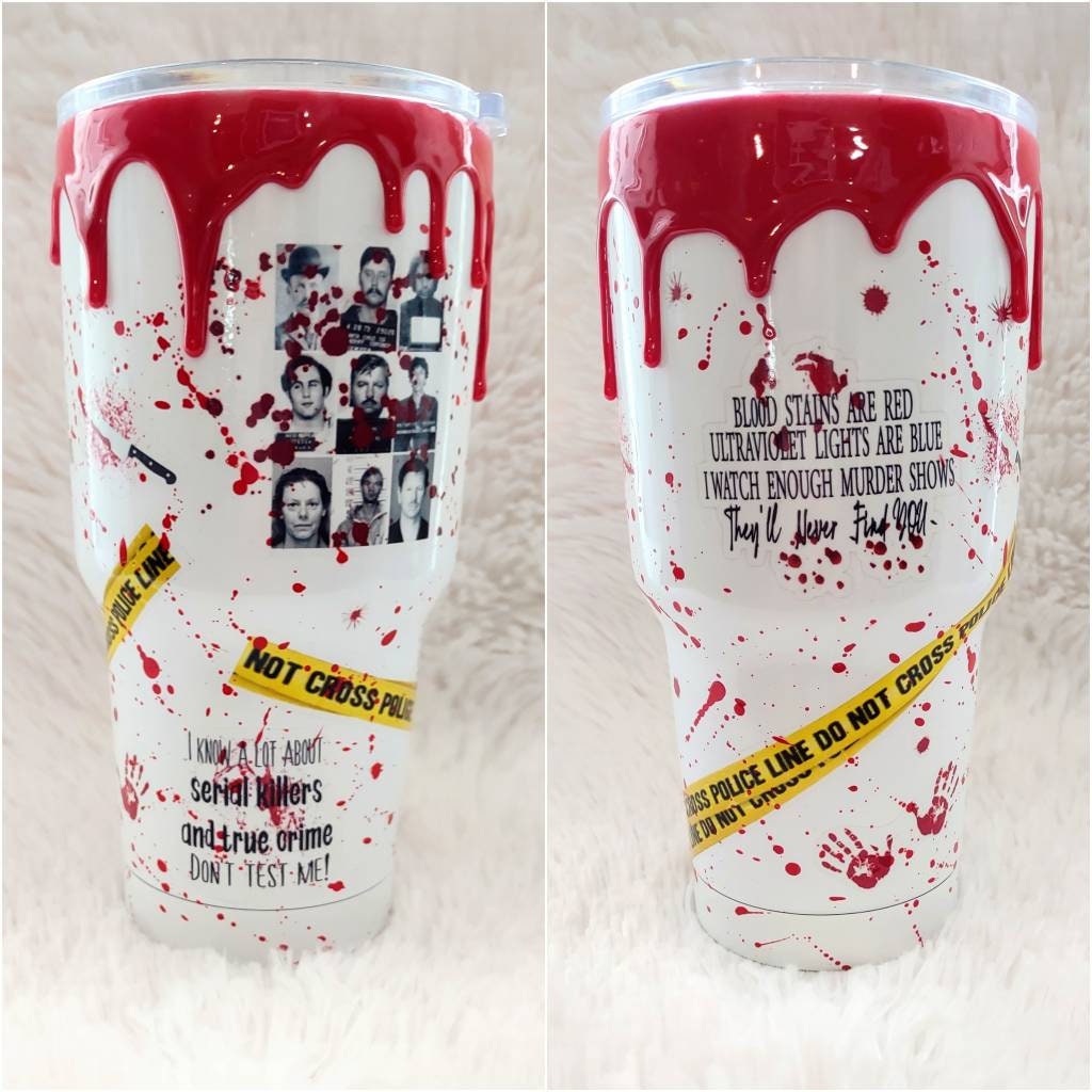True Crime Glass Tumbler, Murder Iced Coffee Cup – Candicouturedesigns
