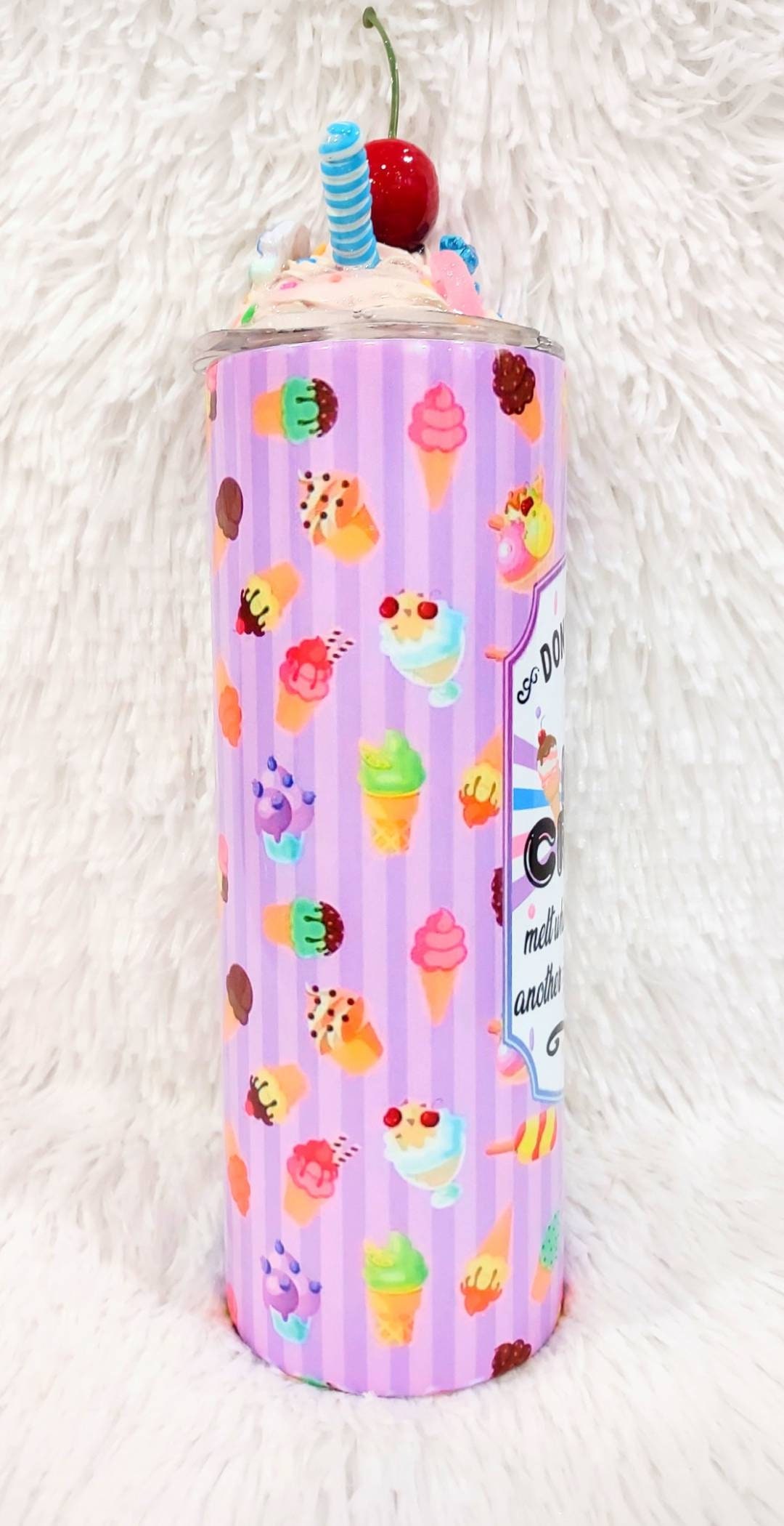 Ice Cream Tumbler Ice Cream Lid Toppers Funny Cups Etsy