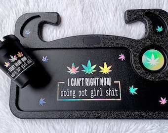 No puedo en este momento hacer Pot Girl Sh*t Bandeja del volante / Accesorios para el automóvil / Bandeja para rodar para automóviles / Bandeja 420 / Bandeja para chicas calientes / Bandeja de comida para automóviles