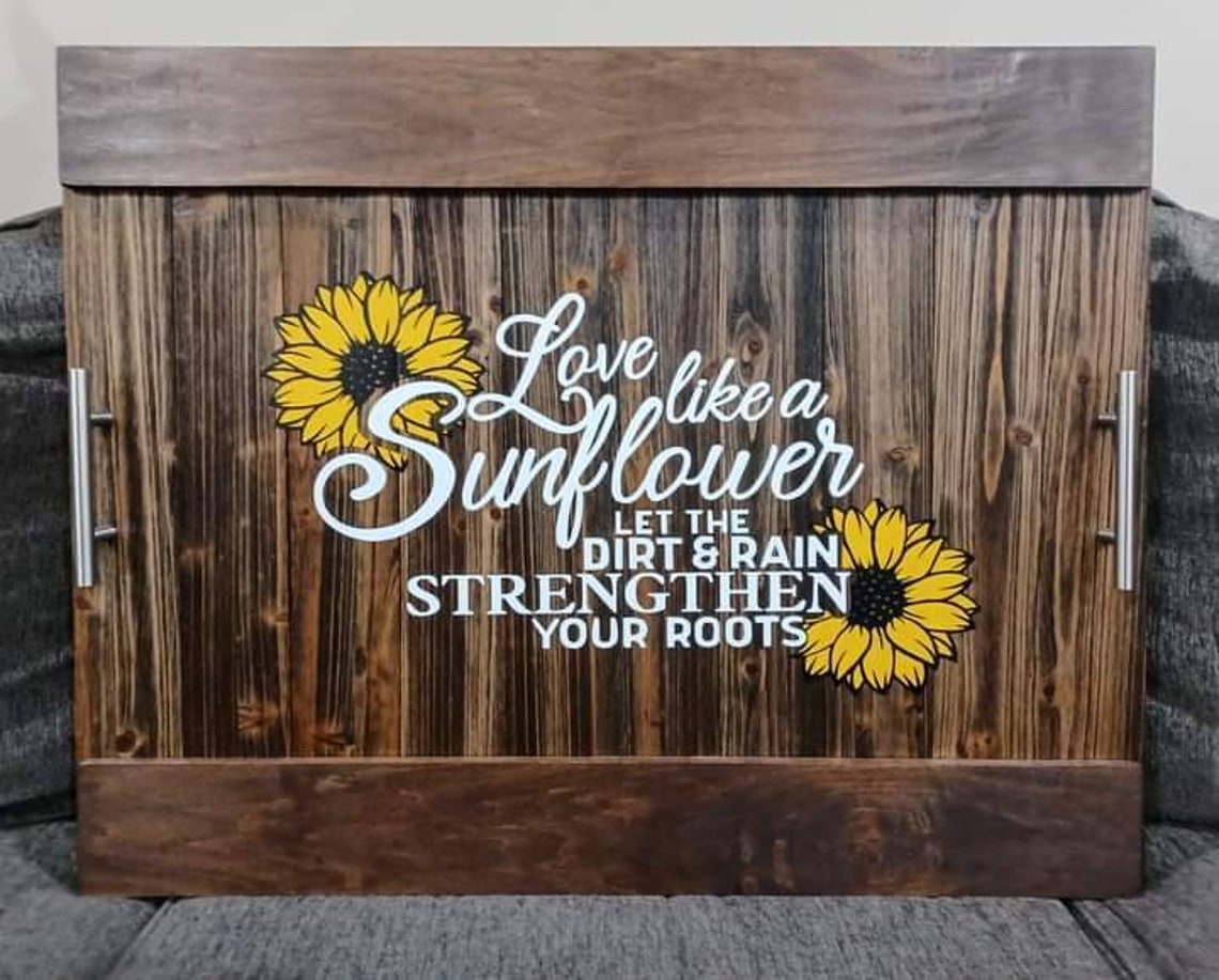 Sunflower Stove Top Serving Tray Stove Wood Cover Etsy