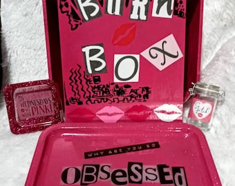 Juego de bandejas para quemar marihuana / Bandeja para liar Mean Girls / Bandeja para fumar / Bandeja para liar Girl / Bandeja para marihuana / Caja para guardar marihuana / Bandeja para liar / Juego de bandejas para liar