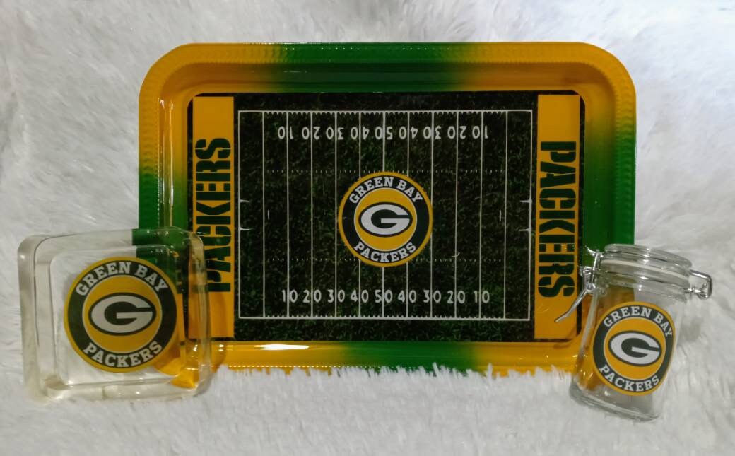 Football Rolling Tray Packers Tray Etsy