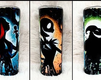 3 Sided Tumbler | Nightmare Cup | Jack Skellington Cup  | NBC Tumbler |  Christmas Cup