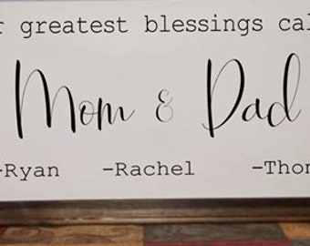 Mom and Dad Sign - Etsy