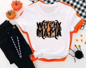 Witchy Mama TShirt | Halloween Mom Shirt | Witch Tee |  Women Halloween Shirt | Mom Halloween TShirt