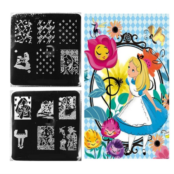 Alice Im Wunderland Nagel Aufkleber Stempeln Schablone Klar Etsy