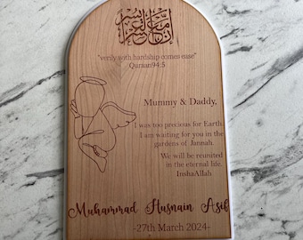 Personalised angel baby memory plaque