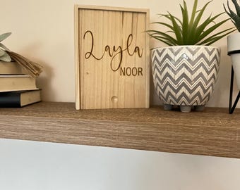 Keepsake box with sliding lid