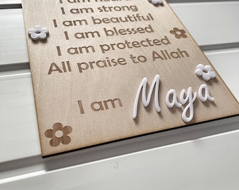 Personalised floral affirmation arch