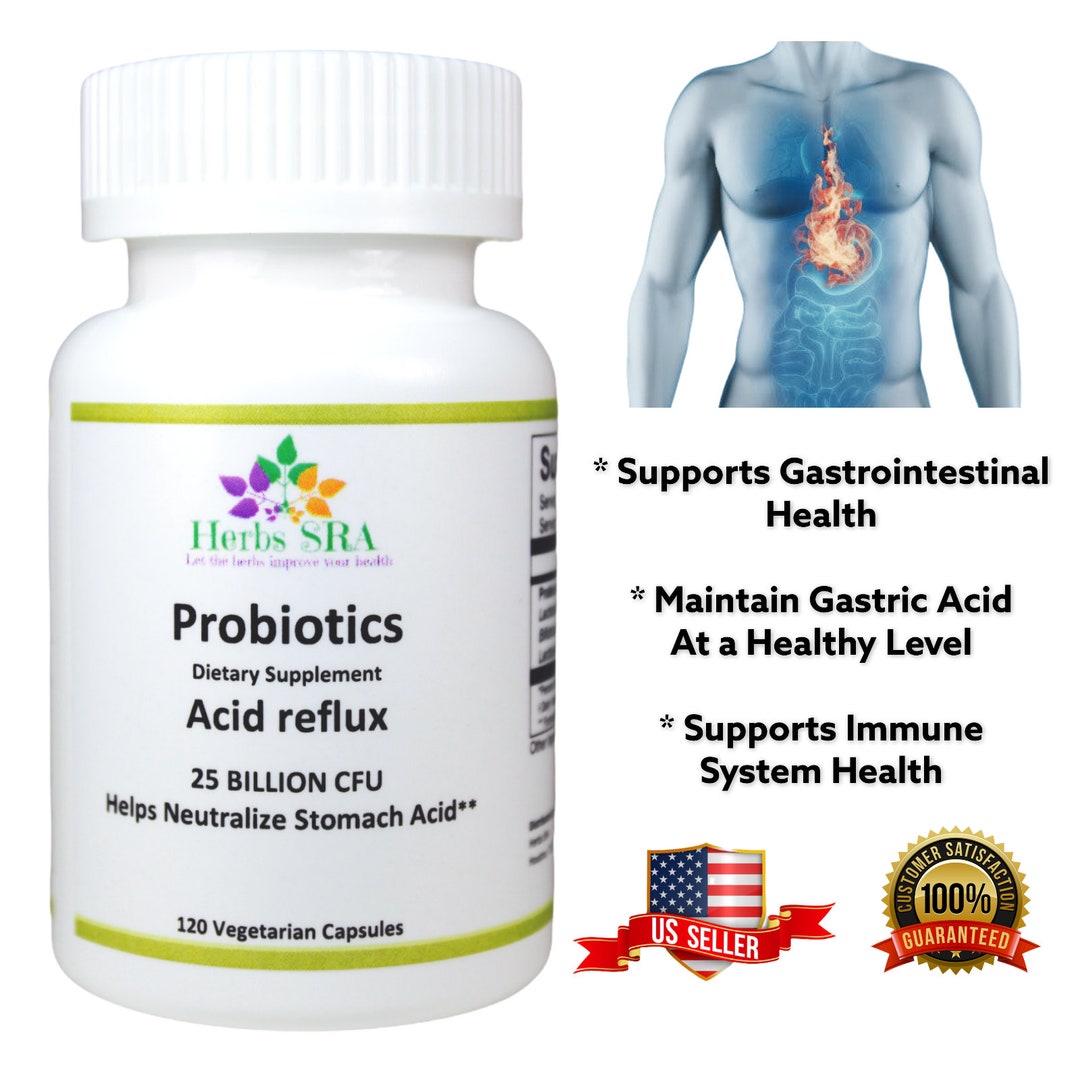 25 Billion CFU Probiotics, 120 Capsules, Acid Reflux Relief