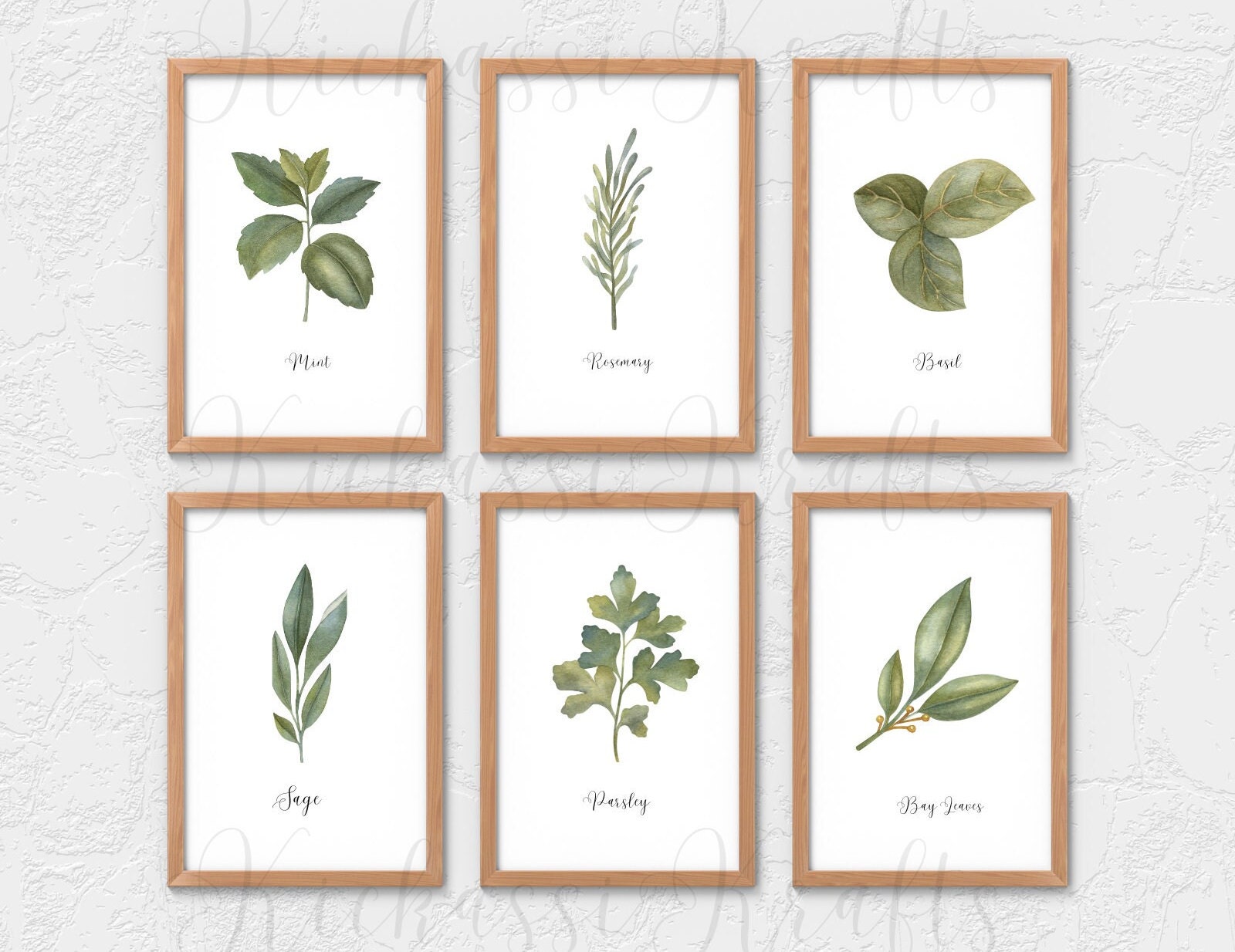 Herbs Printable Art, Kitchen Decor, Art for Dining Room, Wall Art for ...