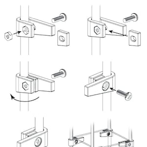 Shelves for IKEA DETOLF, add 1,2,3... extra shelves Shelf and brackets included image 7