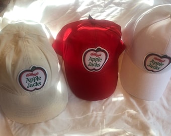Apple Jacks Baseball Cap (Bleached Denim, Red, Green, or White)