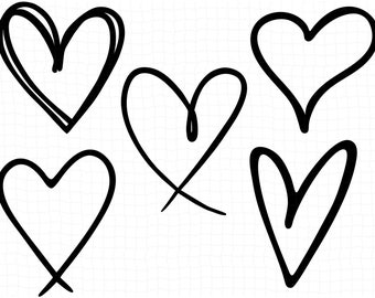 Hand Drawn Heart Etsy