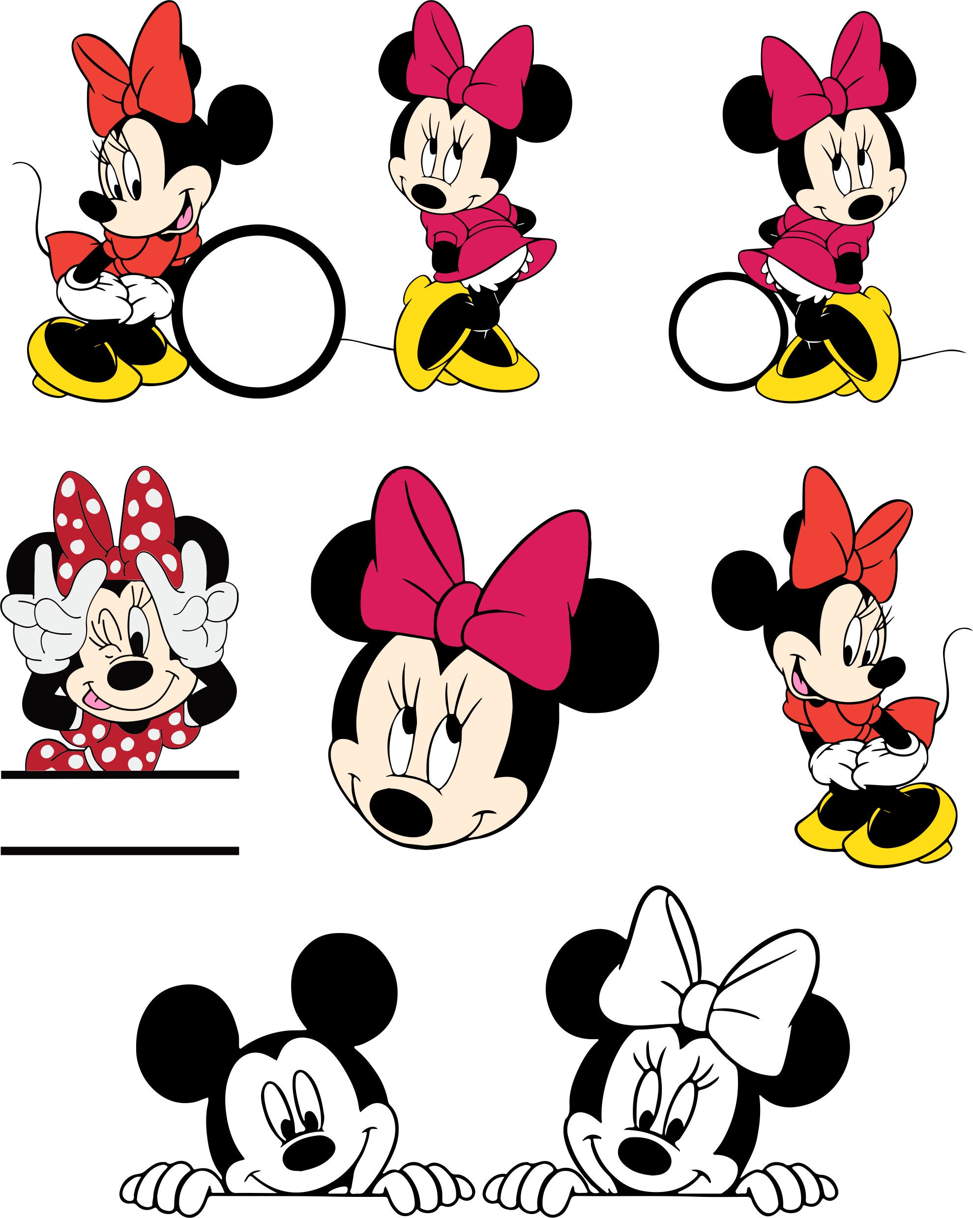 Download Minnie Mouse Svg Bundle Supports SVG DXF Png for all | Etsy