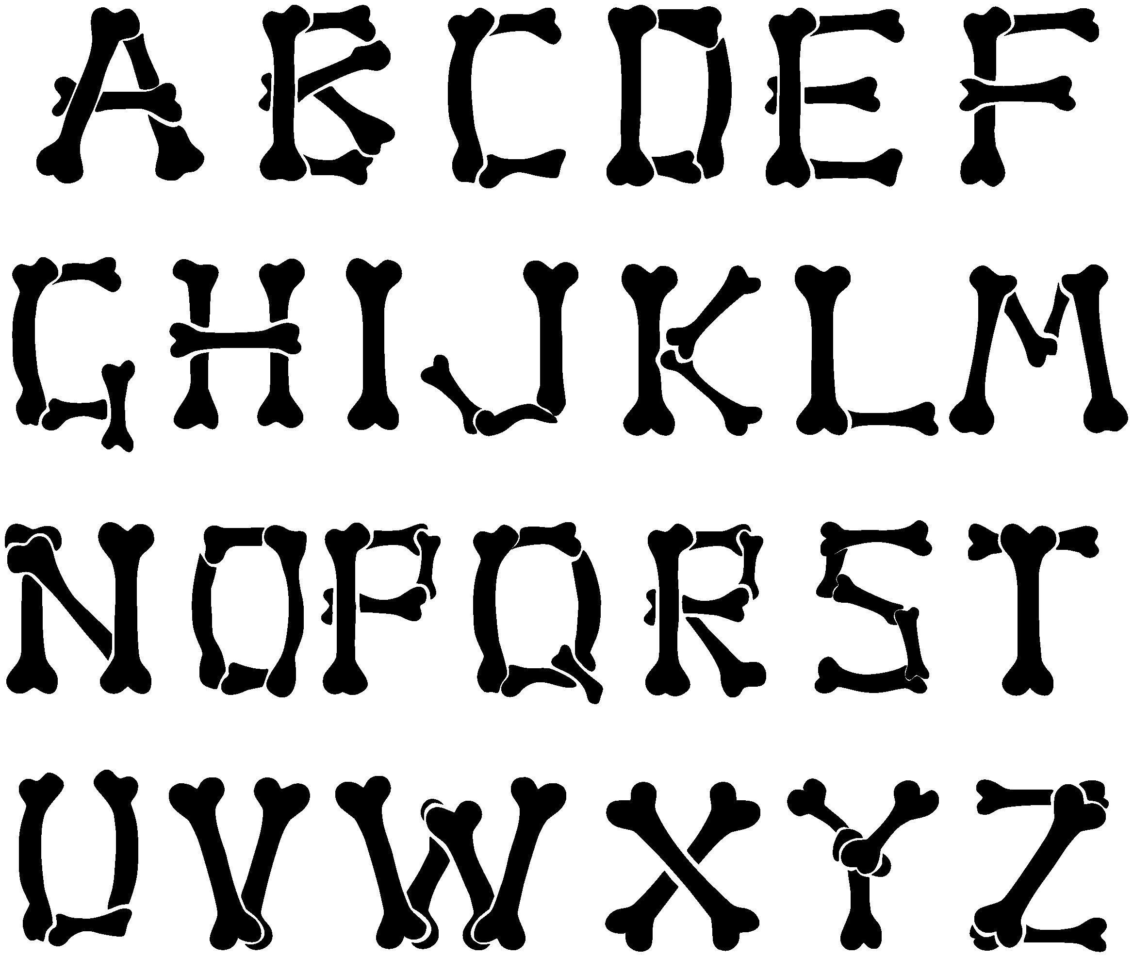 Bare Bones Font SVG Files Individual Cut files svg digital Etsy