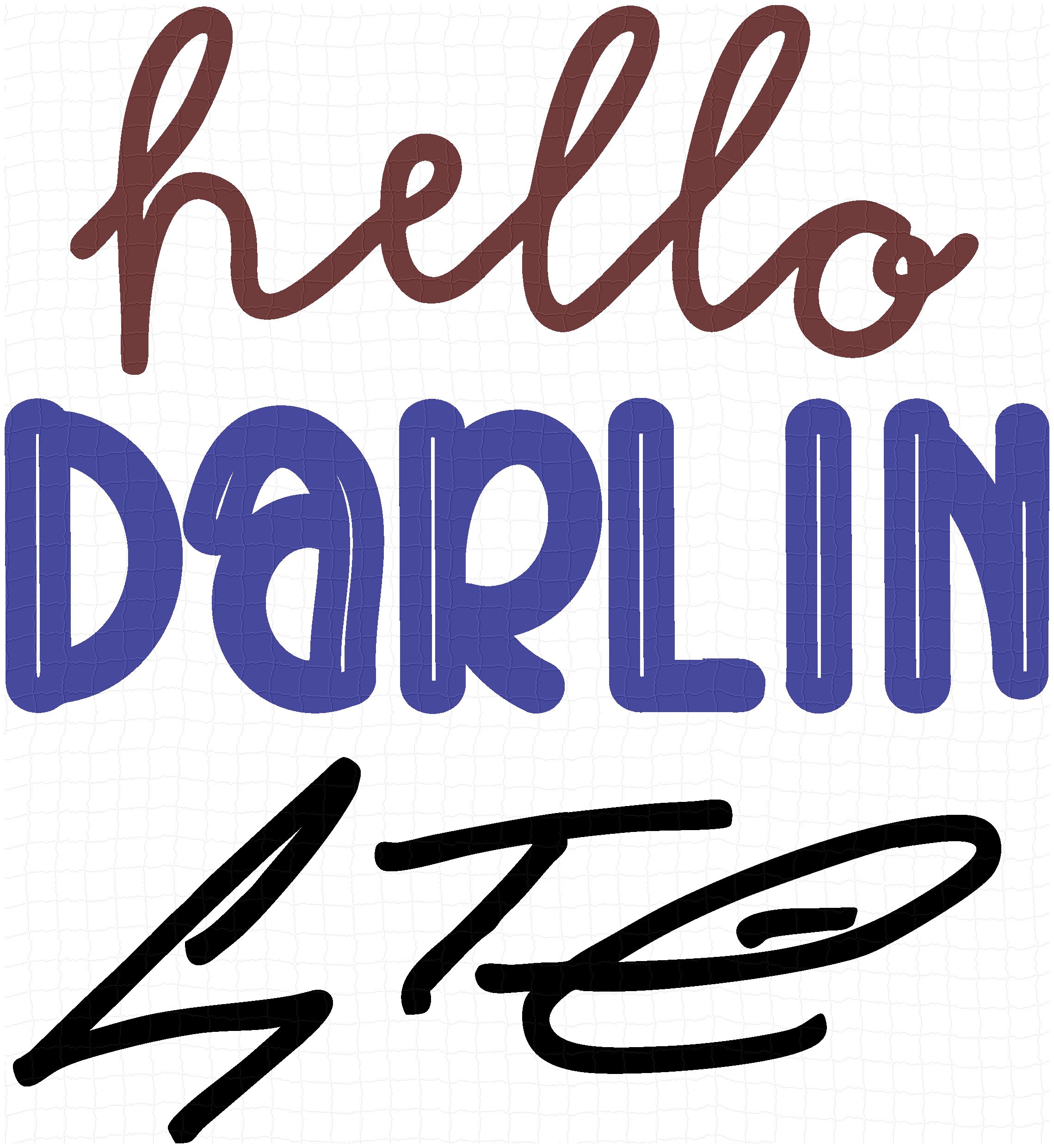 Hello Darlin Autographed SVG file SVG esp png dxf | Etsy