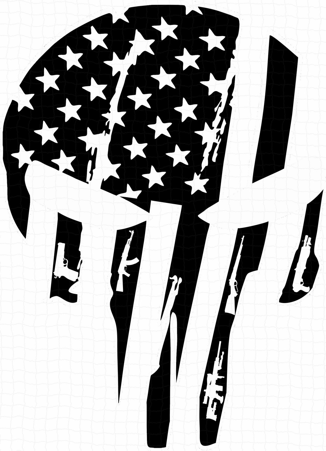 Punisher Skull Flag Svg American Flag / Guns Supports | Etsy