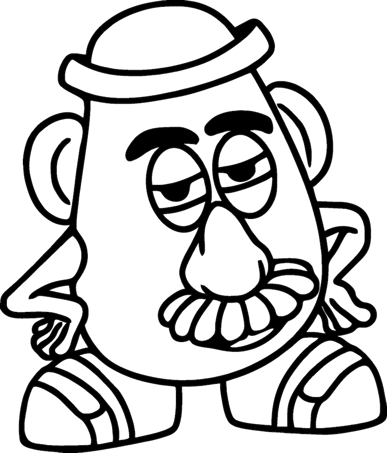 Toy Story Mr. and Mrs Potato Head Outline svg png dxf  Etsy