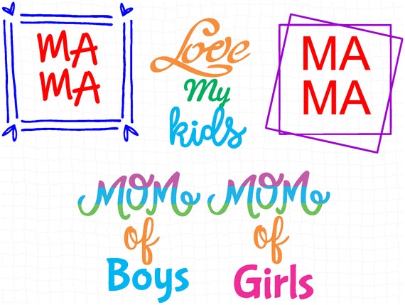 Download MAMA Svg Bundle 5 Individual Designs SVG png dxf | Etsy