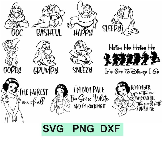 Download Disney Snow White Svg Bundle Seven Dwarfs Svg Png Dxf Etsy