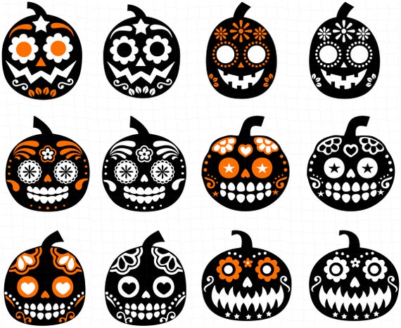 Download Halloween Pumpkin Svg Bundle Dxf Png Cricut Layered Etsy