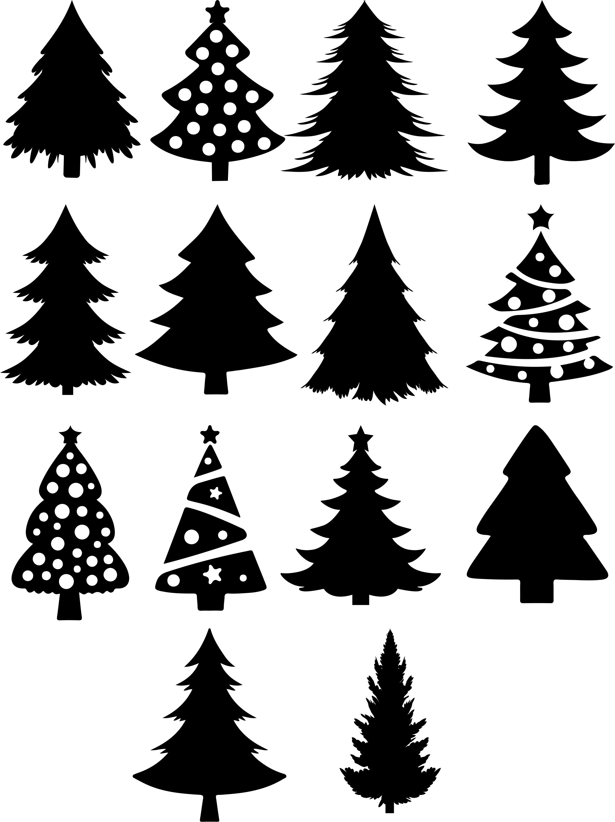 Weihnachtsbaum Silhouette SVG Bundle. Unterstützt SVG DXF Etsy