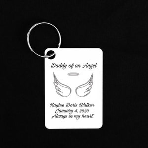 Daddy of an angel keychain, keychains for dad, Father’s Day keychain, infant loss Father’s Day gift, angel wings gift, in loving memory gift