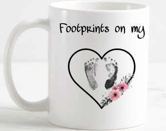 Personalisierte Fußabdrücke Tasse, tatsächliche Baby Fußabdrücke Tasse, kundengebundene Kaffeetasse