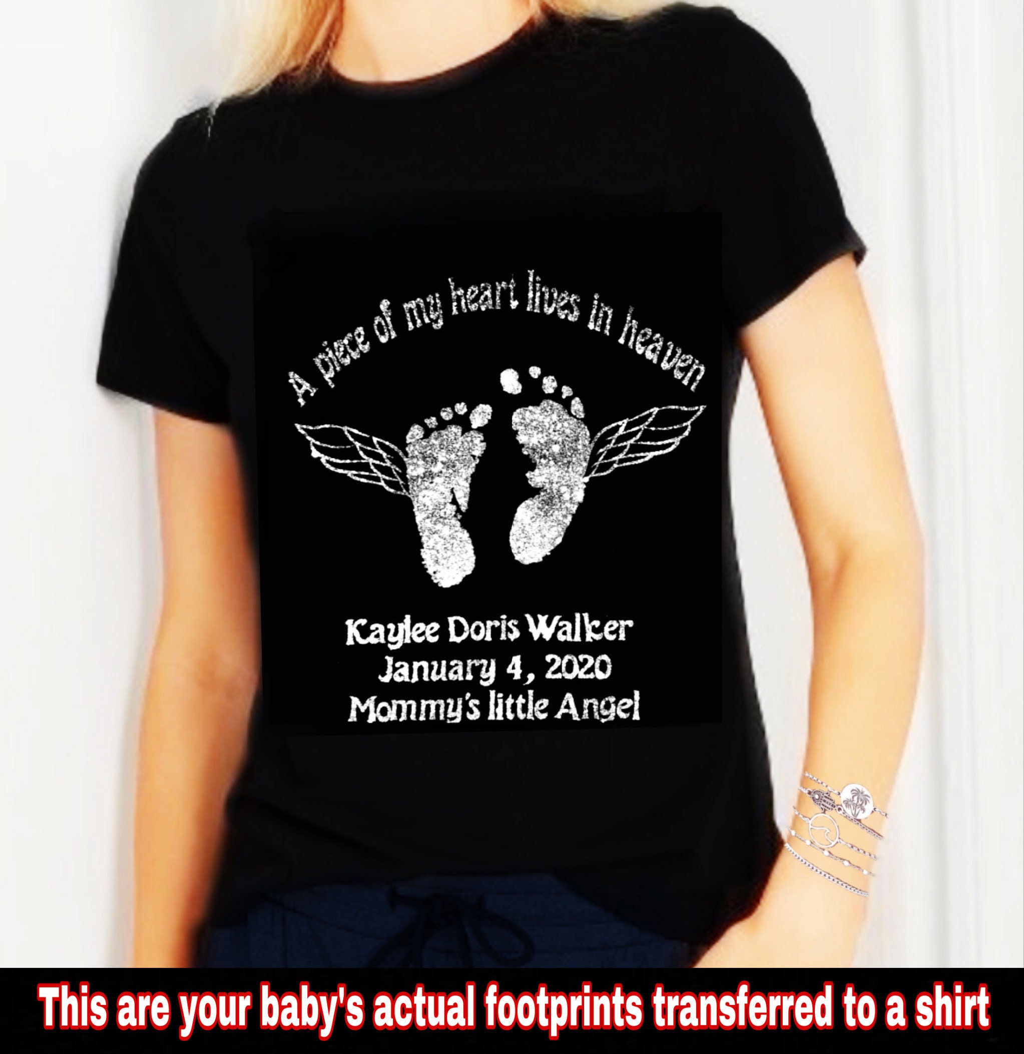 Mommy to an Angel Shirt,baby Actual Footprints Shirt,child Loss