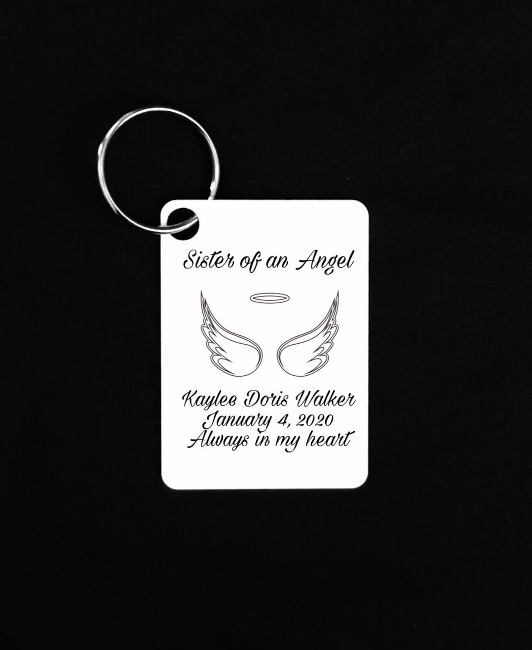 Sister of an Angel Keychain,angel Wings Keychain,loss of a Loved One,in ...