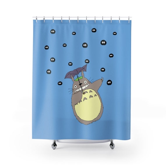 Totoro Shower Curtain My Neighbor Totoro Anime Bathroom Etsy