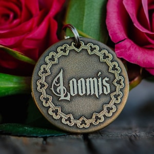 Heart Chain Dog Tag | Engraved | Copper | Personalized | Pet Cat Id Tag | Valentine's Day | Valentine
