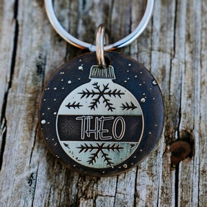 Ornament Dog Tag | Engraved | Copper | Personalized | Pet Cat Id Tag | Christmas Tree | X-Mas
