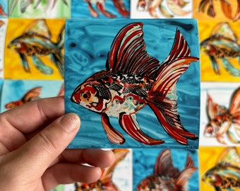 4” x 4” Mini Goldfish Giclee Print