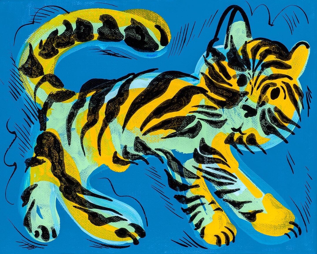Tiger in Motion! New Giclee Print on Matte Paper 12” X 16” - Etsy