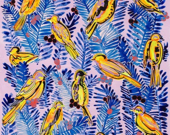 Birds in the Pines Original Giclee Print 16” x 16”