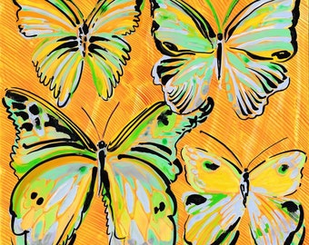 Yellow Butterfly Giclee Print 12” x 12”