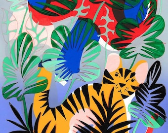 NEW Tiger in the Forest Giclee Print 9” x 12”