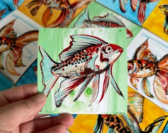 4” x 4” Mini Goldfish #2 Giclee Print