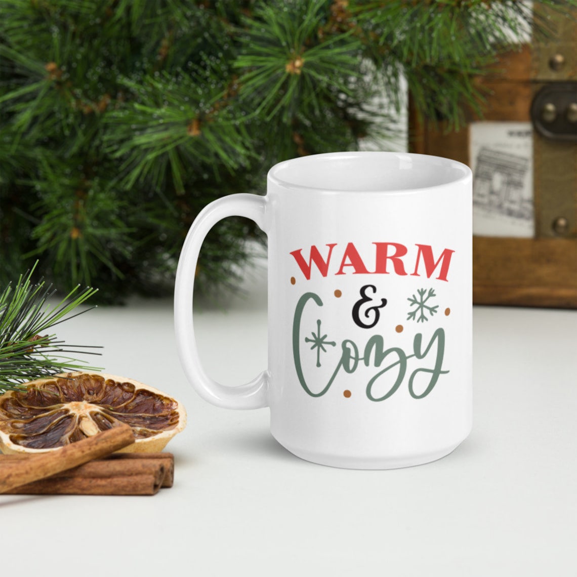 Warm & Cozy Coffee Mug Christmas Mug Holiday Coffee Mug  Etsy